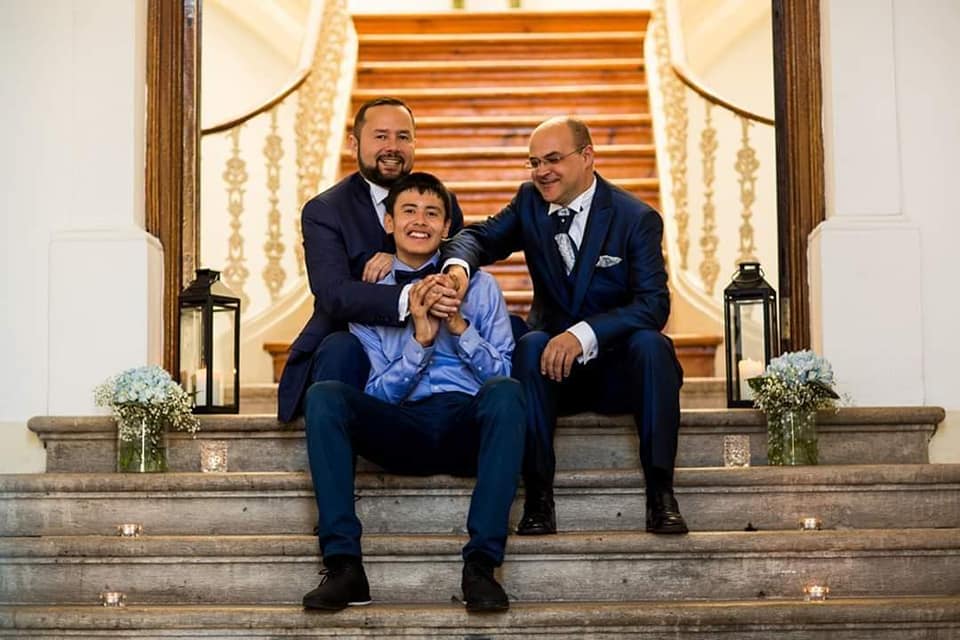 Juan David Perdomo, acompañó a su padre en este momento especial de su vida.